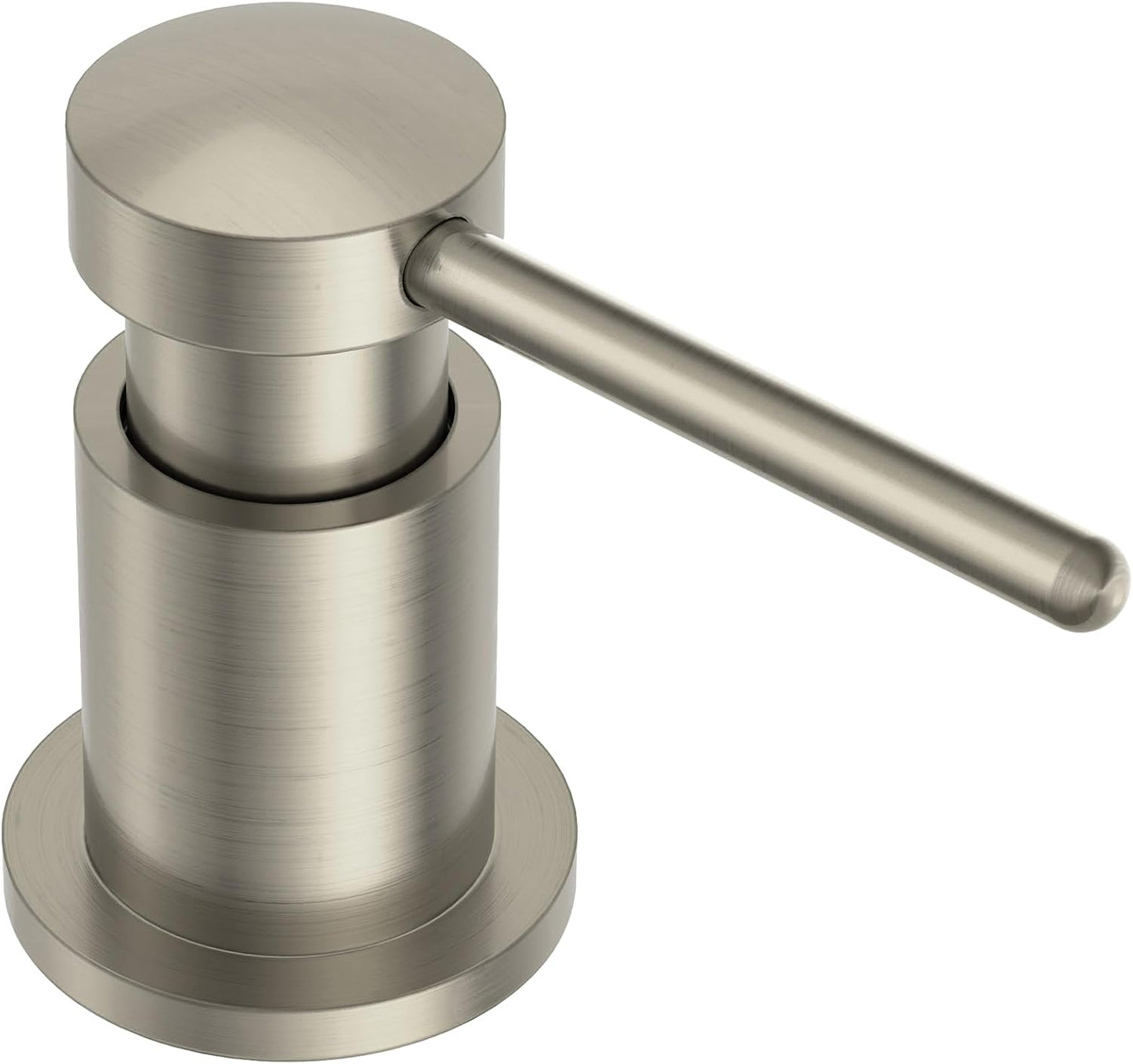 Lava Odoro Soap Dispenser for Kitchen Sink, Modern Brass Built in Countertop Pump Dispenser with 18 Oz Refillable Bottle, Kitchen Soap and Lotion Dispenser Spot-Free, Brushed Nickel, KSD-21