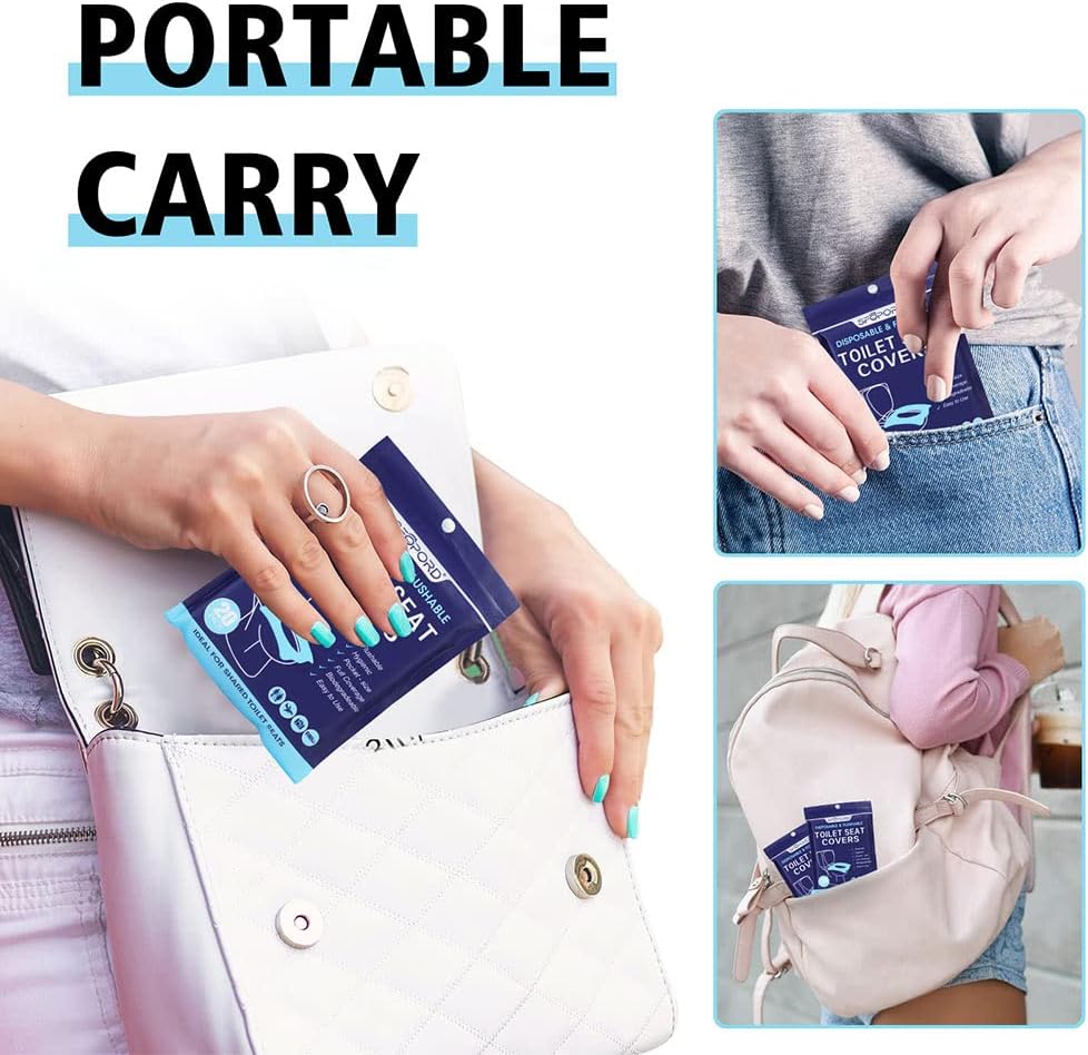 XL 100PCS Toilet Seat Covers Disposable - Flushable Paper Toilet Seat Cover is Travel Accessories, Travel Essentials for Public Restrooms, Airplane, Campin