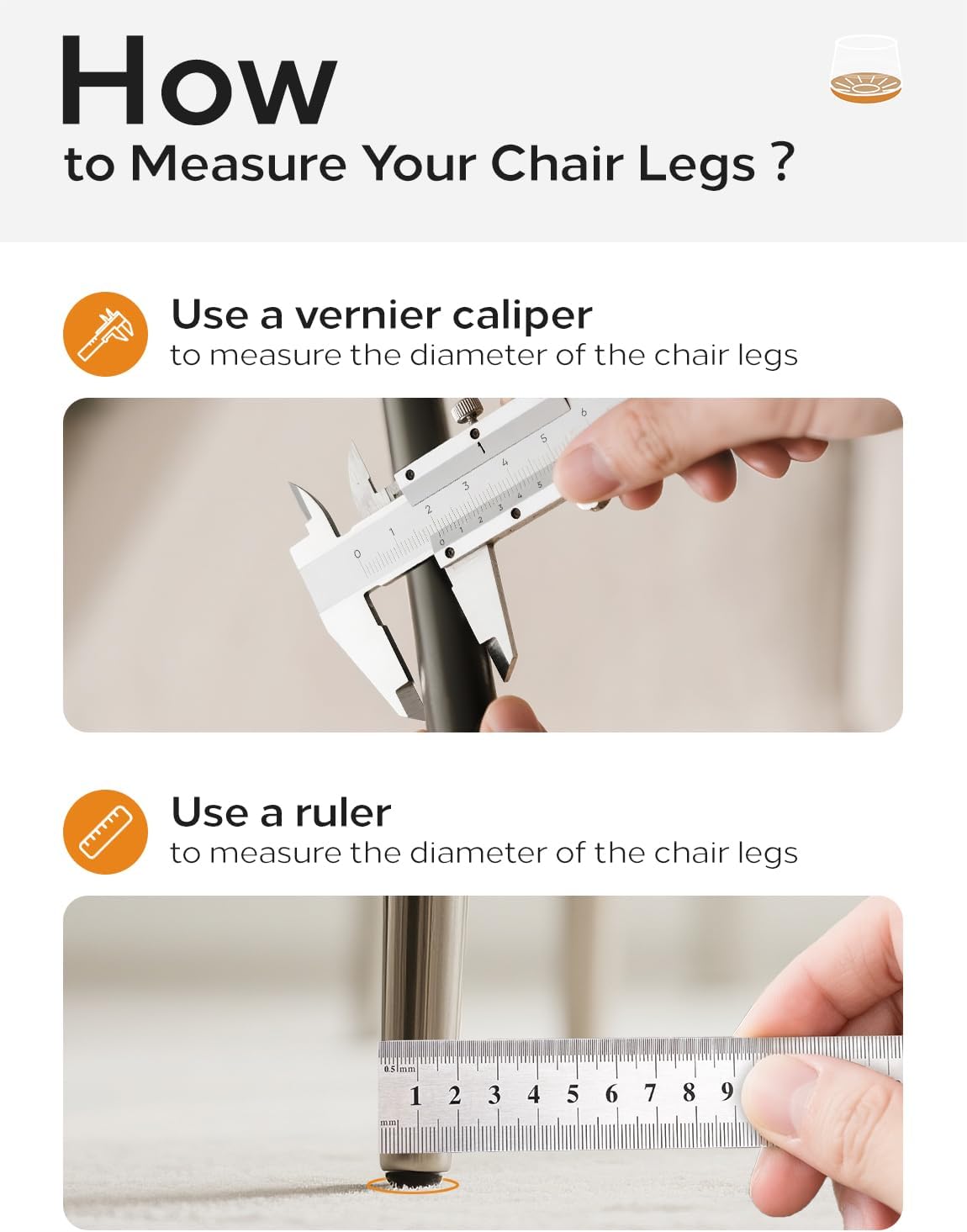 24-Pack Silicone Chair Leg Floor Protectors for Hardwood Floors -Felt Furniture Pads, Rubber Chair Leg Covers/Caps - No Noise & Scratch-Proof - Round Large (Fits 1 5/16"-1 7/16" / 32-36mm), Clear