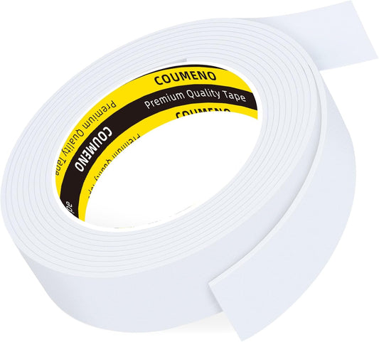 EVA Single-Sided Adhesive White Foam Tape, Single-Sided Sealing Strip Foam Pad Sponge Tape Window Weatherproof, Self-Adhesive Insulation Sealing Tape (White) 1.2inX9.84FT