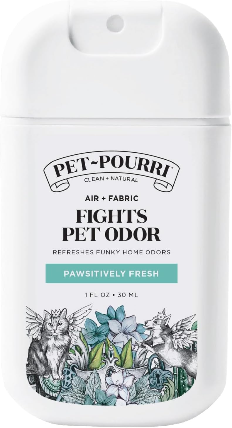 Poo-Pourri Pawsitively Fresh Pocket Deodorizer Spray – Dog & Cat Odor Remover – Plant Based Ingredients – Vet Recommended – Great for Air, Carpet, Fabric, Litter Box, Urine & Strong Pet Odors