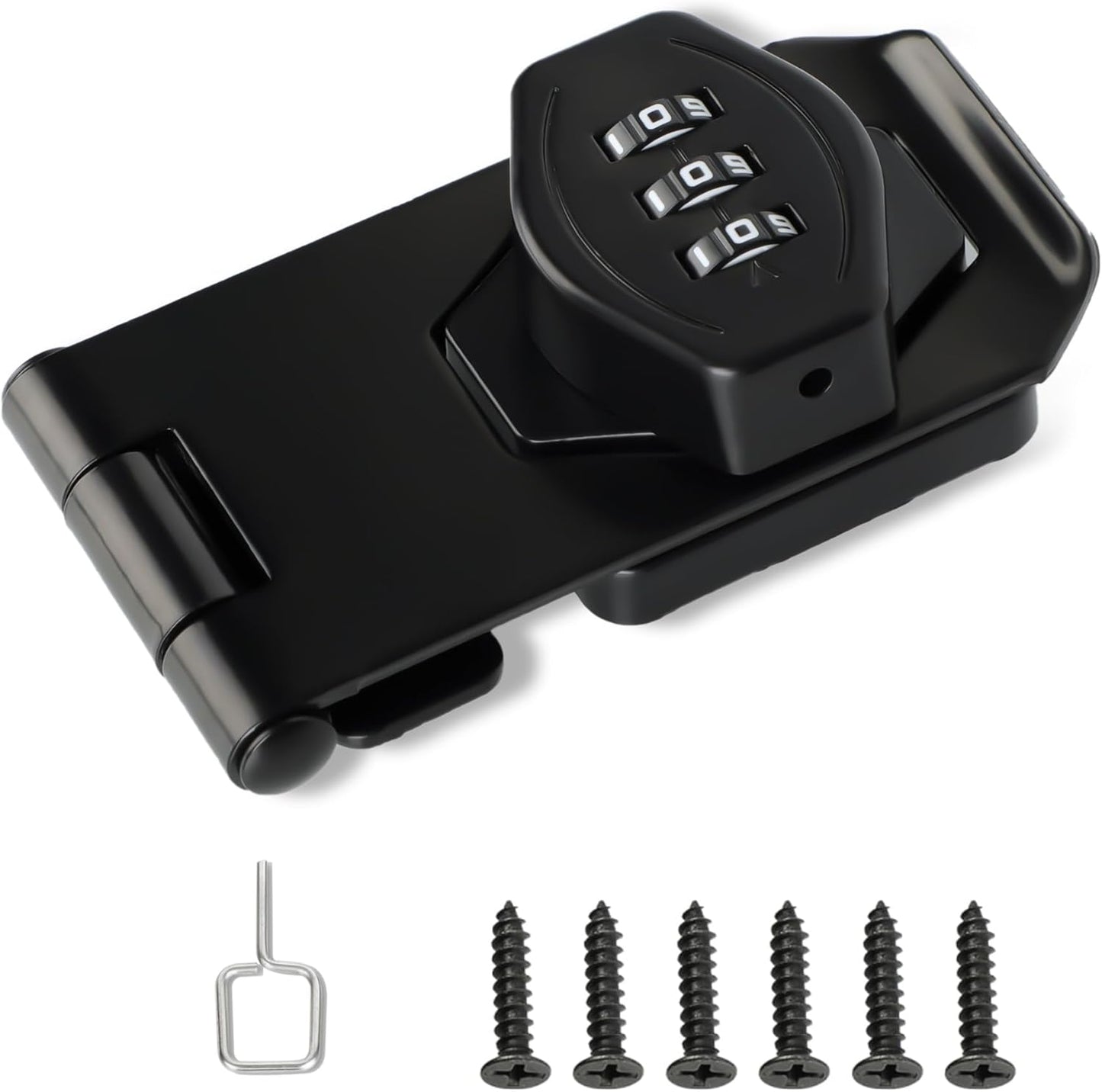 Password Rotary Hasp Locks, Digit Combination Lock Door Security Slide Latch Door Lock for Drawers, File Cabinets, Cabinets, Interior Doors, Barns, Garage Doors, Fence (4 Inch)