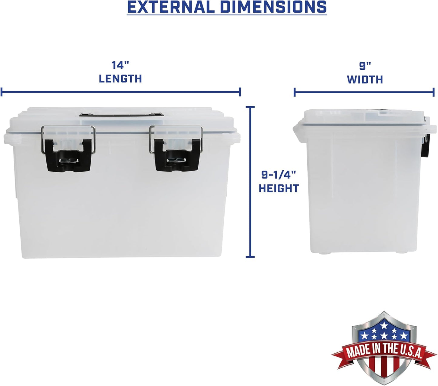 Sheffield 12763 XL Storage Bins With Lids, 2-Pack Stackable Storage Bins, Made in USA, Lockable and Water-Resistant Containers with Lids, Plastic Containers for Home, Classroom, and Dorm