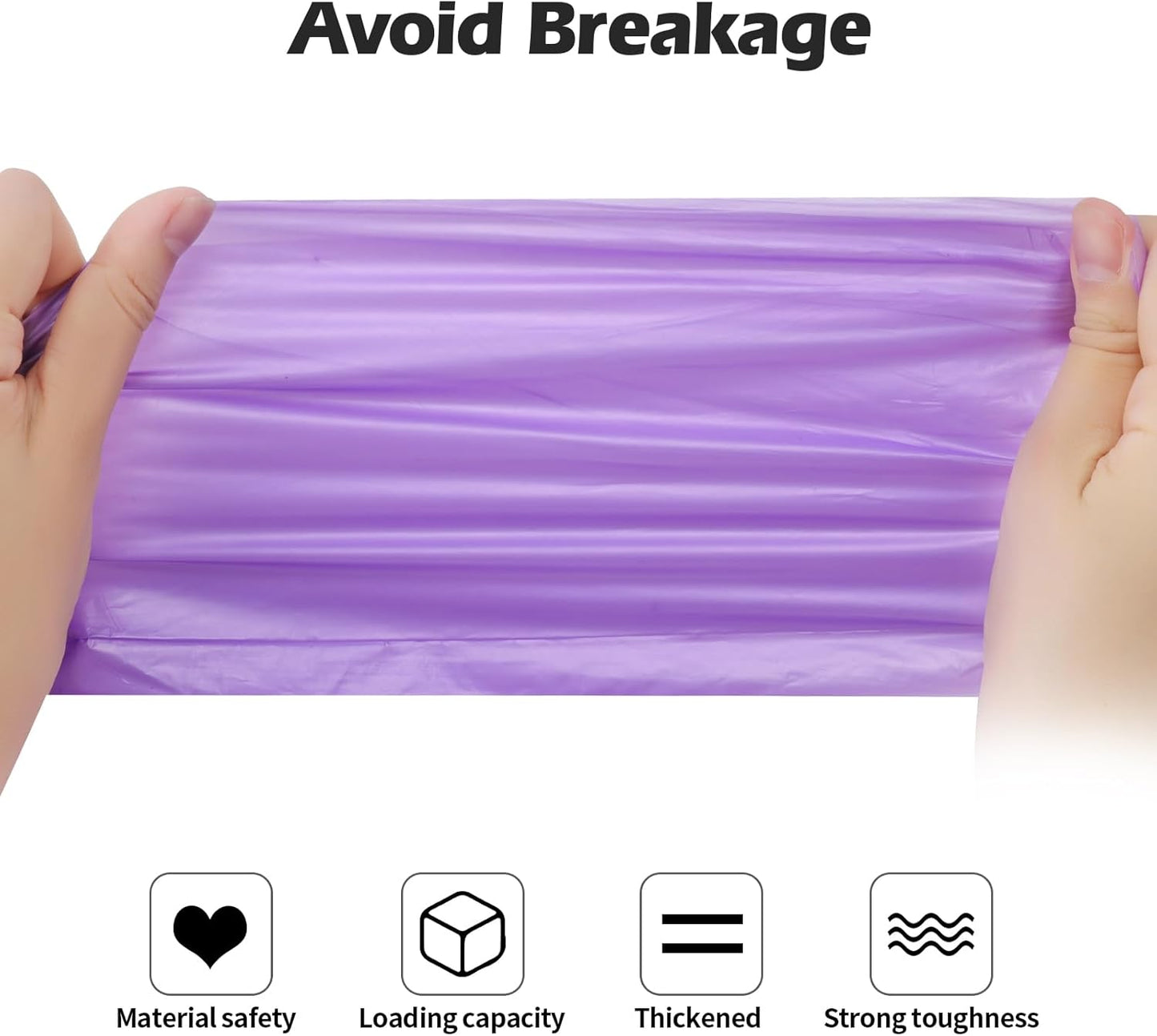 2-4 Gallon Portable Trash Bags,120 Counts Thicken portable Small Garbage Bags for Office, Kitchen,Bedroom Trash Can,Strong Trash Bags（Purple）