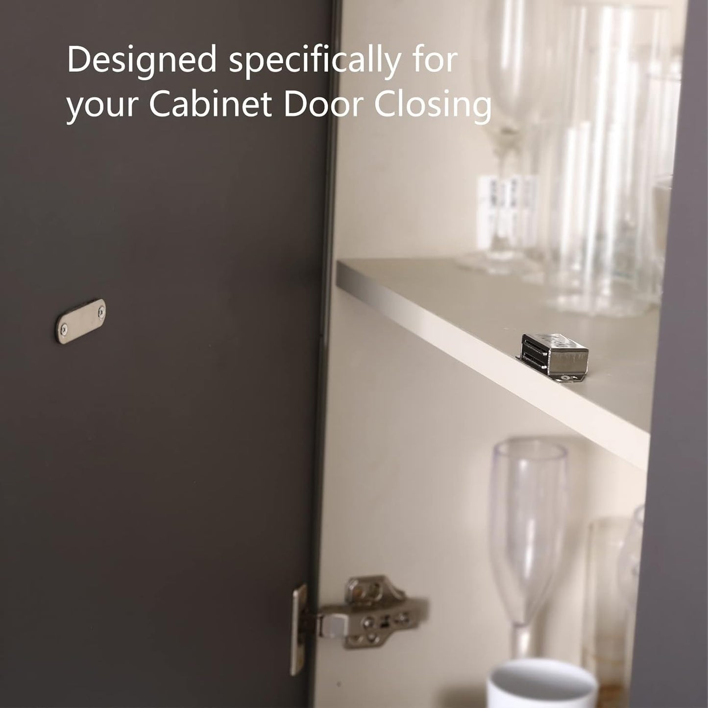 Mousike Cabinet Magnets Magnetic Door Catch Stainless Steel Door Magnet for Kitchen Bathroom Cupboard Wardrobe Closet Closures Cabinet Door Drawer Latch 20 lbs(6Pack)