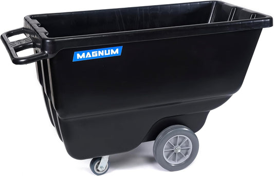 Magnum Tilt Truck, 1/2 Cu. Yd. Capacity Dump Cart with Non-Marking 12” Wheels & 5” Casters for