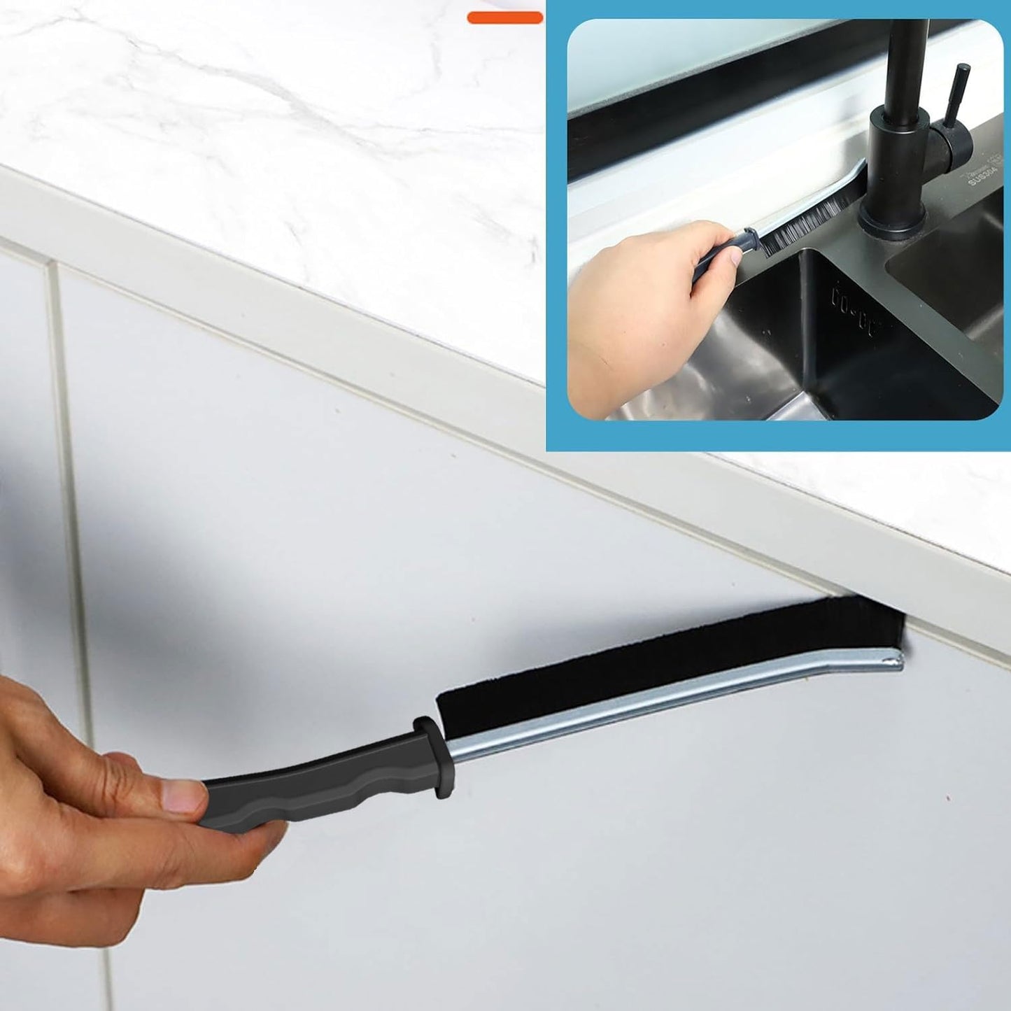 Crevice Cleaning Brush 12-Pack - Heavy Duty Hard Bristle Gap Brush for Deep Cleaning - Ultra-Thin