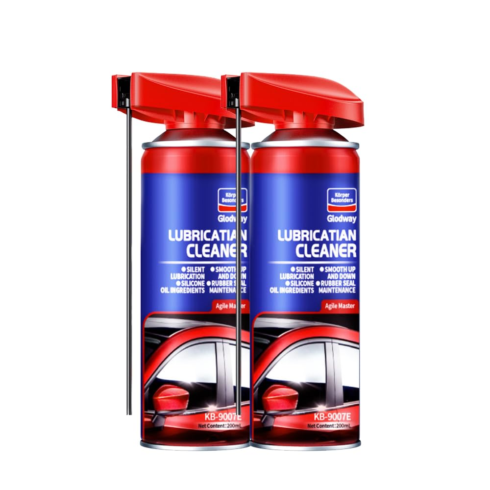 Glodway Automotive Window Door Seal,Silicone Seal Lubricants,Track Lube for Electric Windows,Noise Reduction with Smart Straw Sprays 2 Ways,10 OZ (Pack of 2)