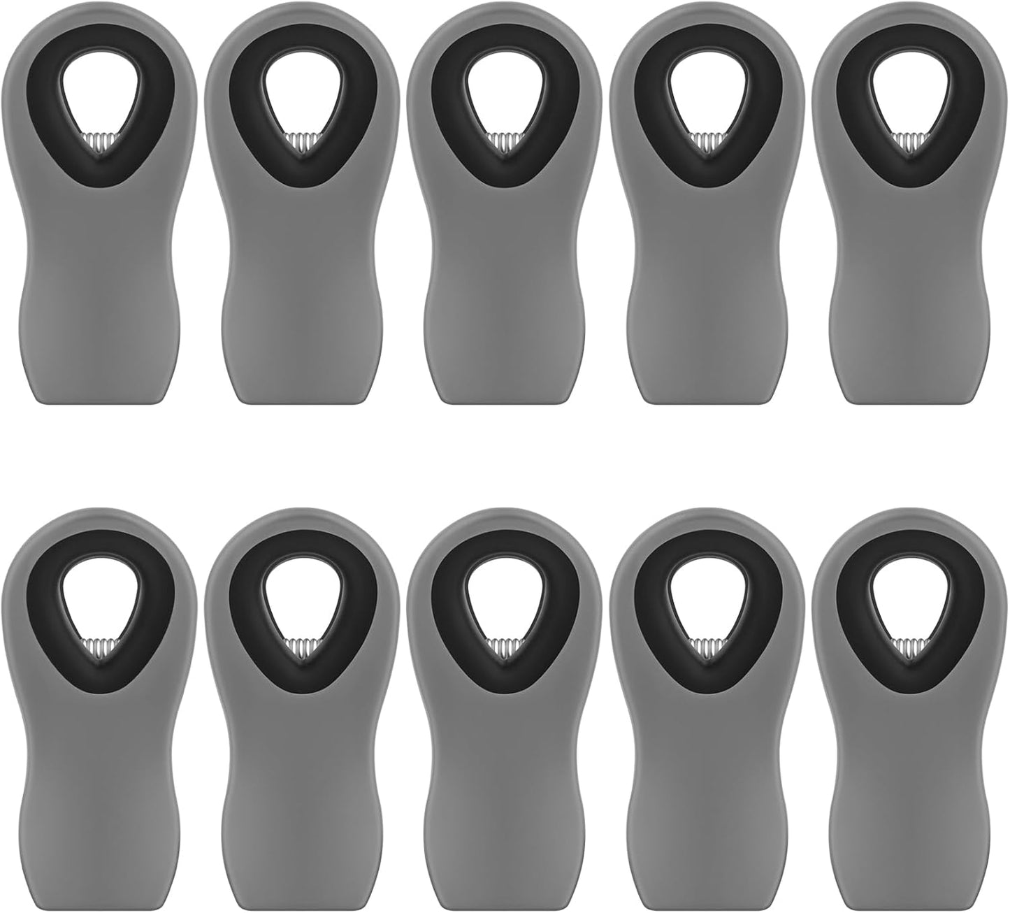 10 Pack Magnetic Chip Clips, Gray Plastic Snack Clips with Magnet for Refrigerator