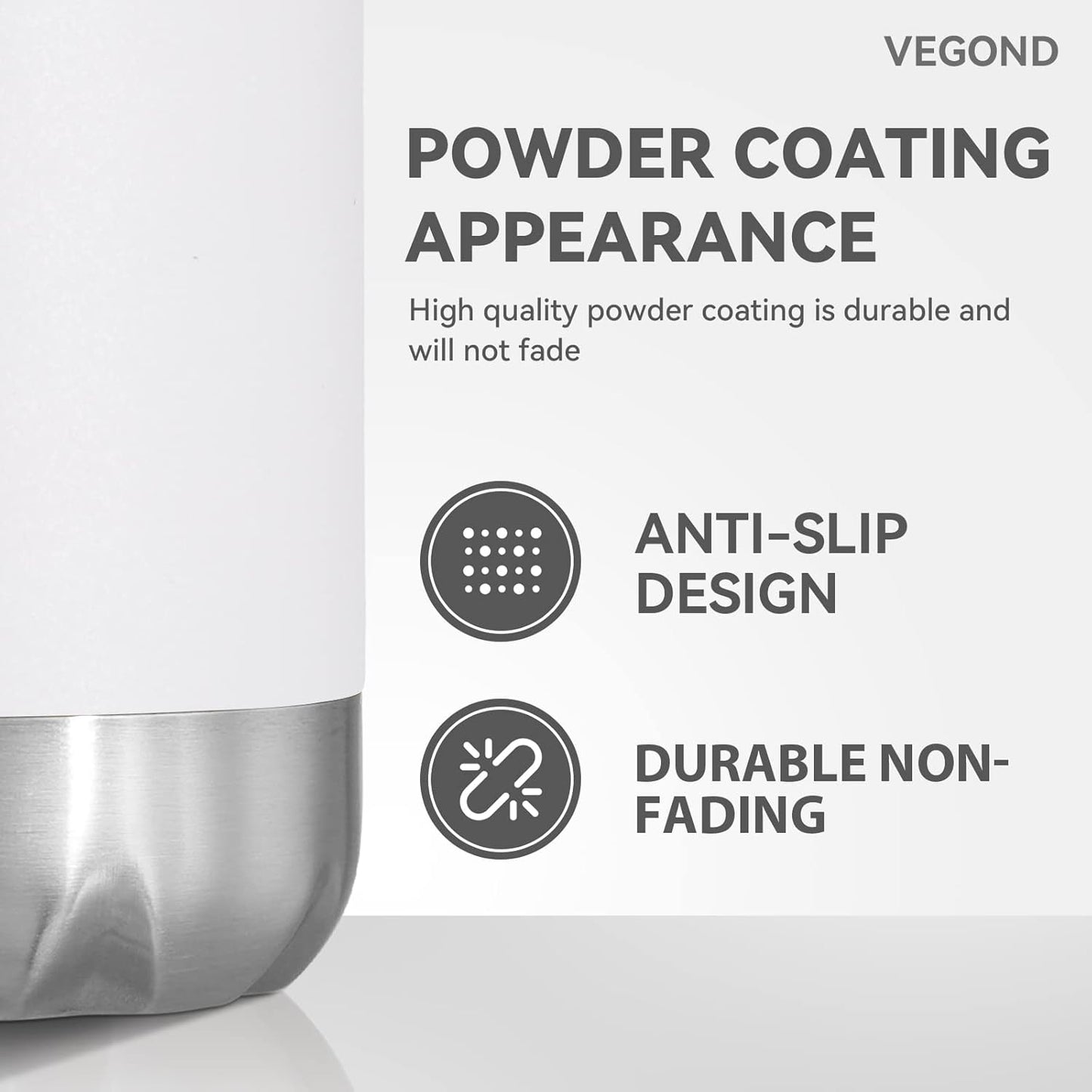 VEGOND 17oz Stainless Steel Water Bottles Bulk, Reusable Metal Sports Water Bottle Keeps Drink Hot and Cold, BPA Free Double Wall Vacuum Cola Shape Insulated Water Bottles for Camping Gym, 8 Pack