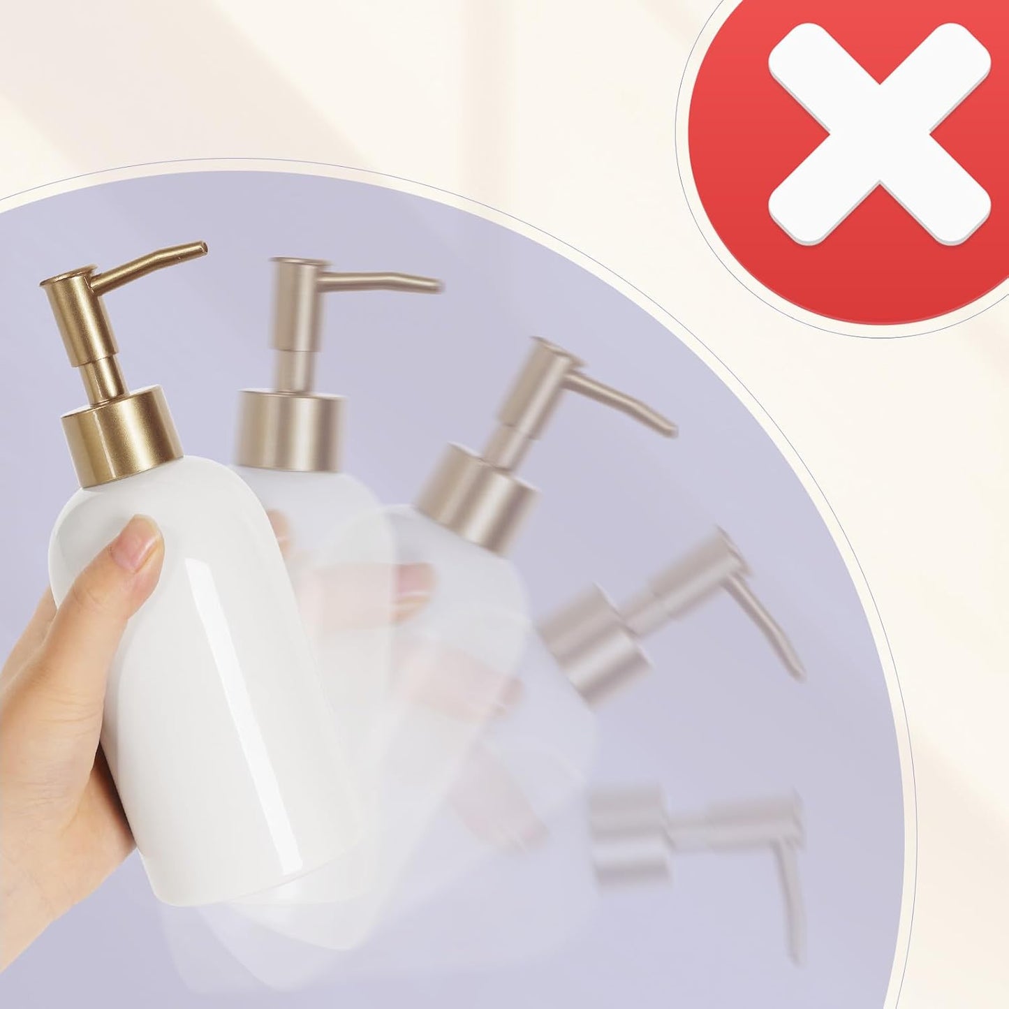 Natheeph 14OZ Ceramic Soap Dispenser Ceramic Soap Pump Dispenser Can Fill Liquid for Bathroom/Kitchen (White)