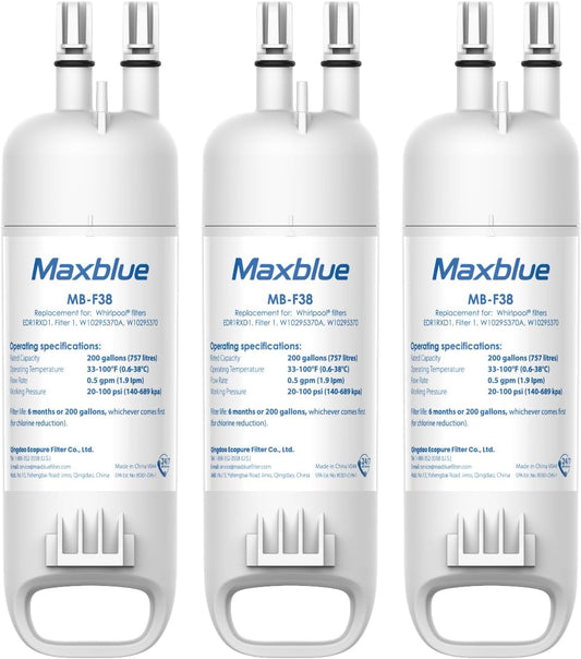 Maxblue W10295370A Replacement for Everydrop® Filter 1, Whirlpool® EDR1RXD1, EDR1RXD1B, P8RFWB2L