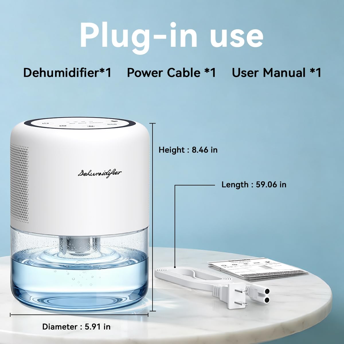 Windangel 44oz(1.3L) Small Dehumidifier for Home Auto-Off Quiet Portable Dehumidifier with 3 Modes