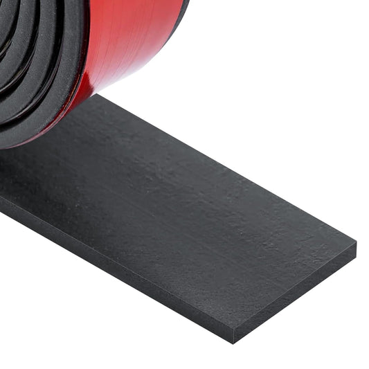 Neoprene Rubber Strips With Adhesive Backing - Self Stick Seal Gasket for Matting Padding - 1" Wide x 1/5" Thick x 10' Long