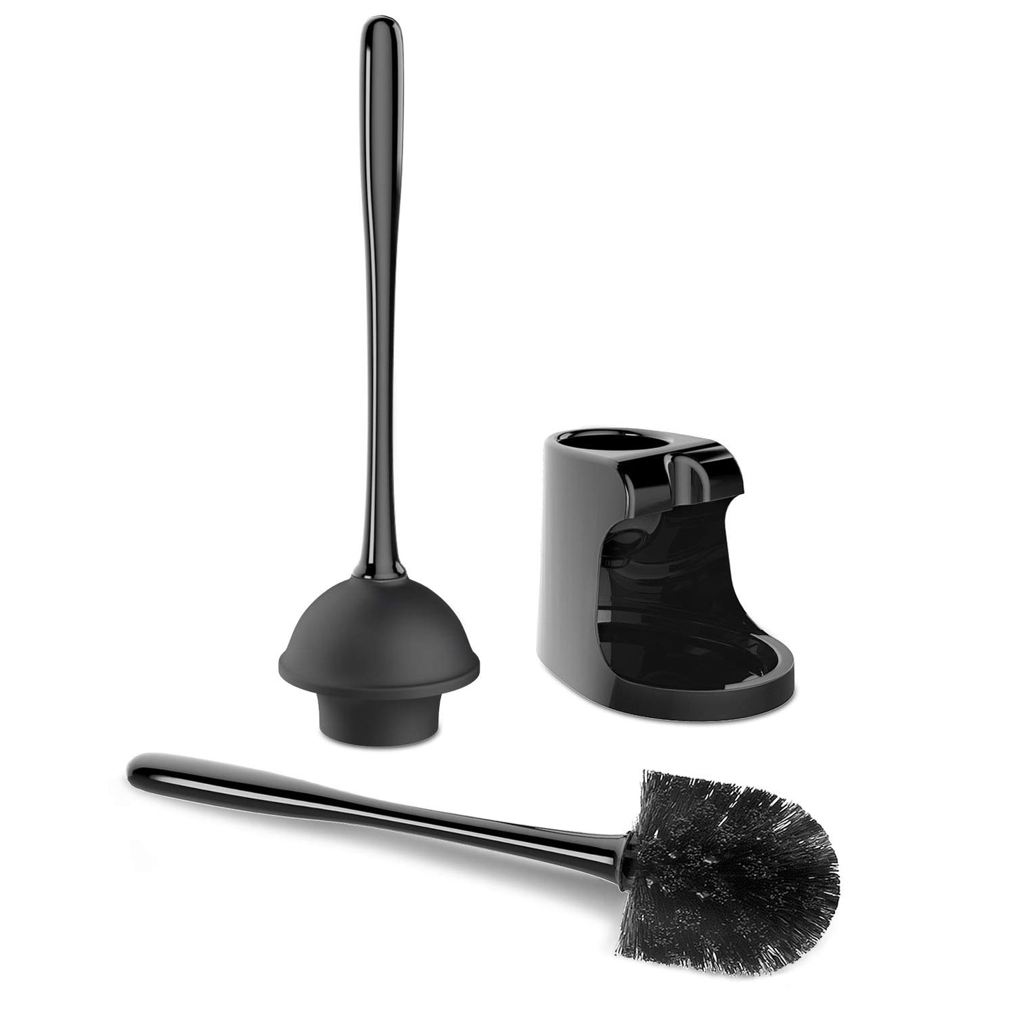 MR.SIGA Toilet Plunger and Bowl Brush Combo for Bathroom Cleaning, Black