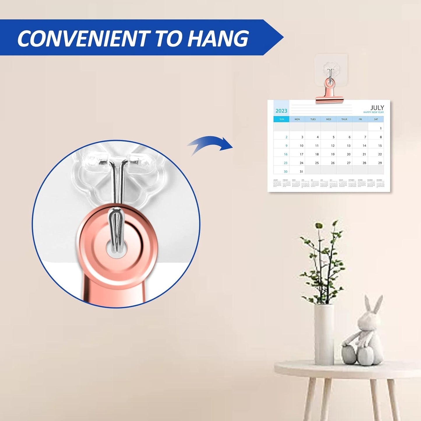 20 Pack Large Metal Hinge Rose Gold Clips 51mm for Crafts, Photos, Drawing, Food Bags at Home, Office, School, Shop