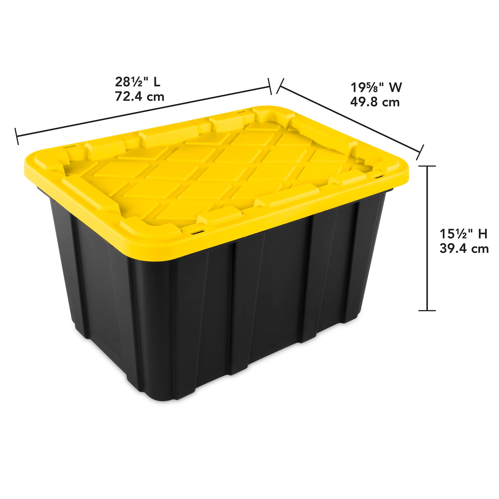 Sterilite Industrial Storage Tote with Lids for Garage, 27 Gallon, 12-Pack