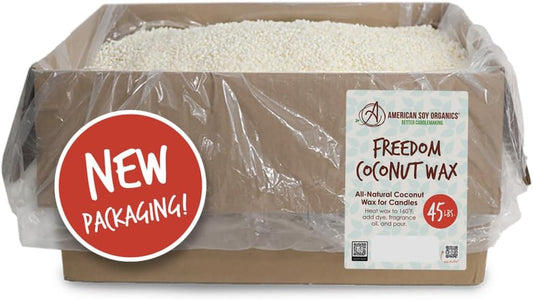 American Soy Organics Freedom Coconut Soy Wax Beads for Candle Making - Natural Candle Making