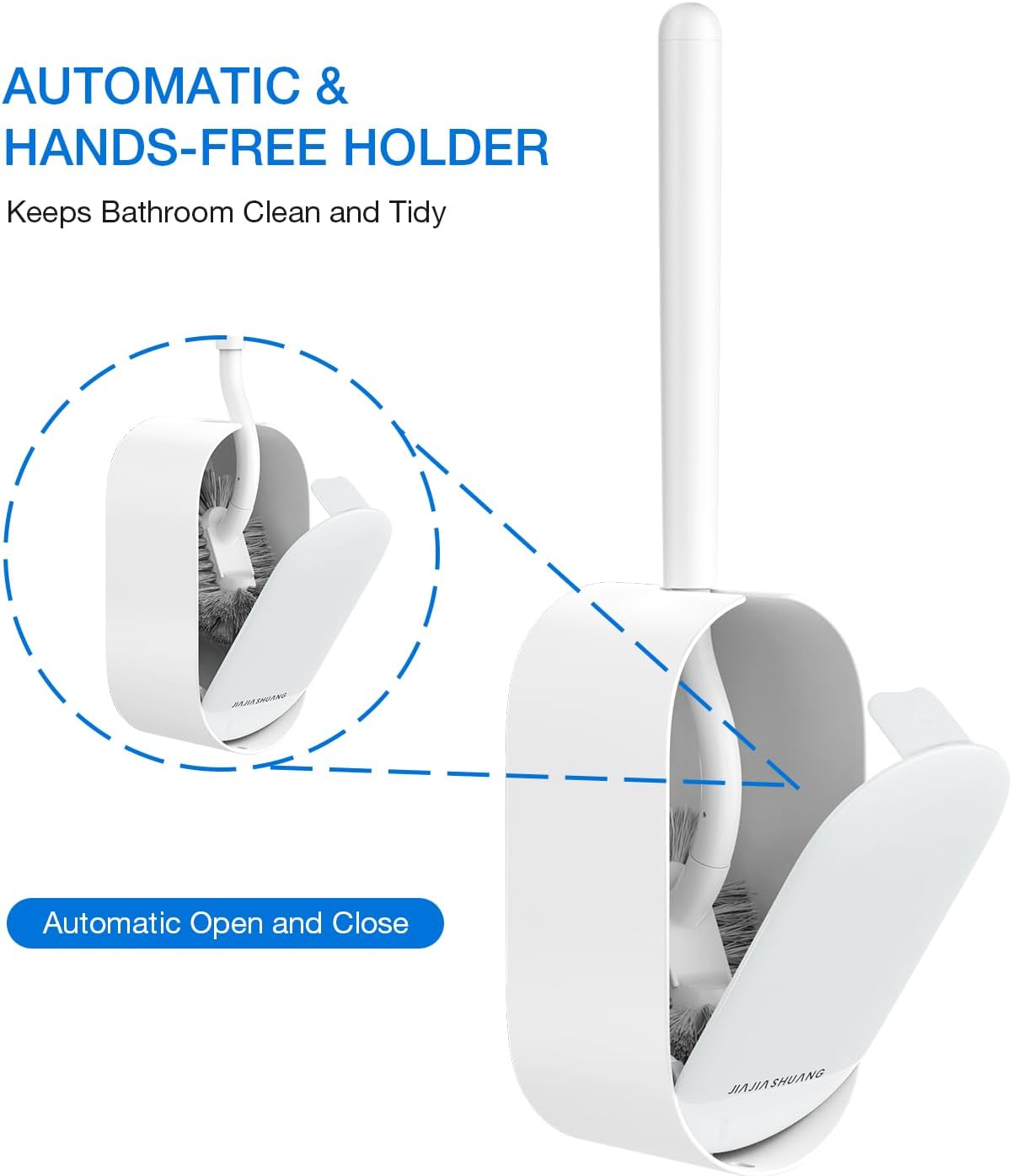 Bathroom Toilet Brush, OSCIOSS Toilet Cleaner Brush [2 Pack] with Ergonomic Design, Compact Size, Durable Bristles, Wall Mounted RV Toilet Brush for Bathroom Cleaning