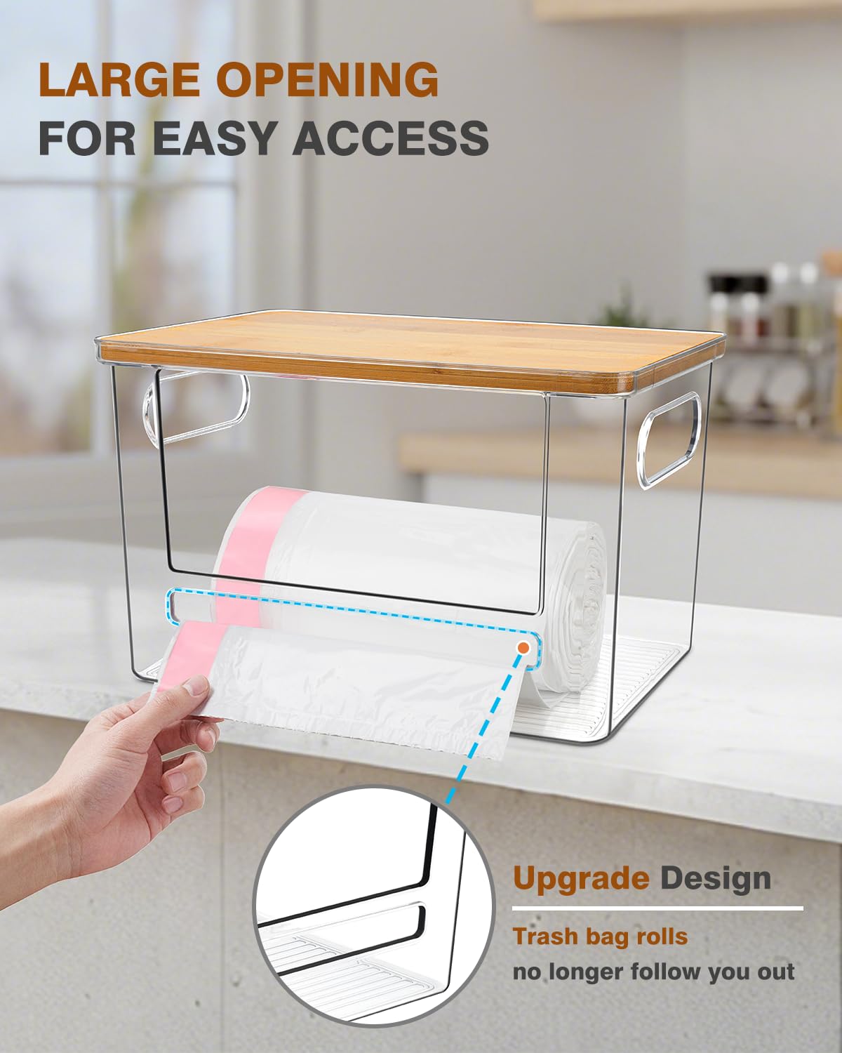 Trash Bag Dispenser 2 Pack - Under Sink Organizer, Plastic Bag Holder