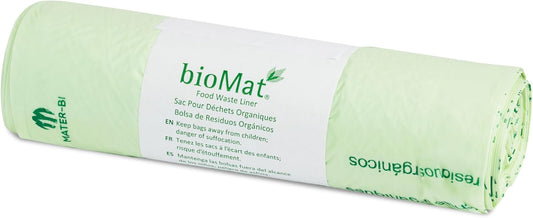 bioMat 35 Gallon Compostable Trash Bags for Lining Compost Bins, 10 Count, Biodegradable Trash Bags for Compost Bin, BPI ASTM D6400 and CMA Certified, Keep your Bin Clean