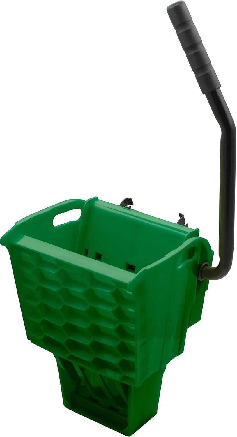 Carlisle FoodService Products Omnifit Mop Bucket with Side Press Wringer and Soiled Water Insert for Floor Cleaning, Kitchens, Restaurants, And Janitorial Use, Polypropylene (Pp), 35 Quarts, Green