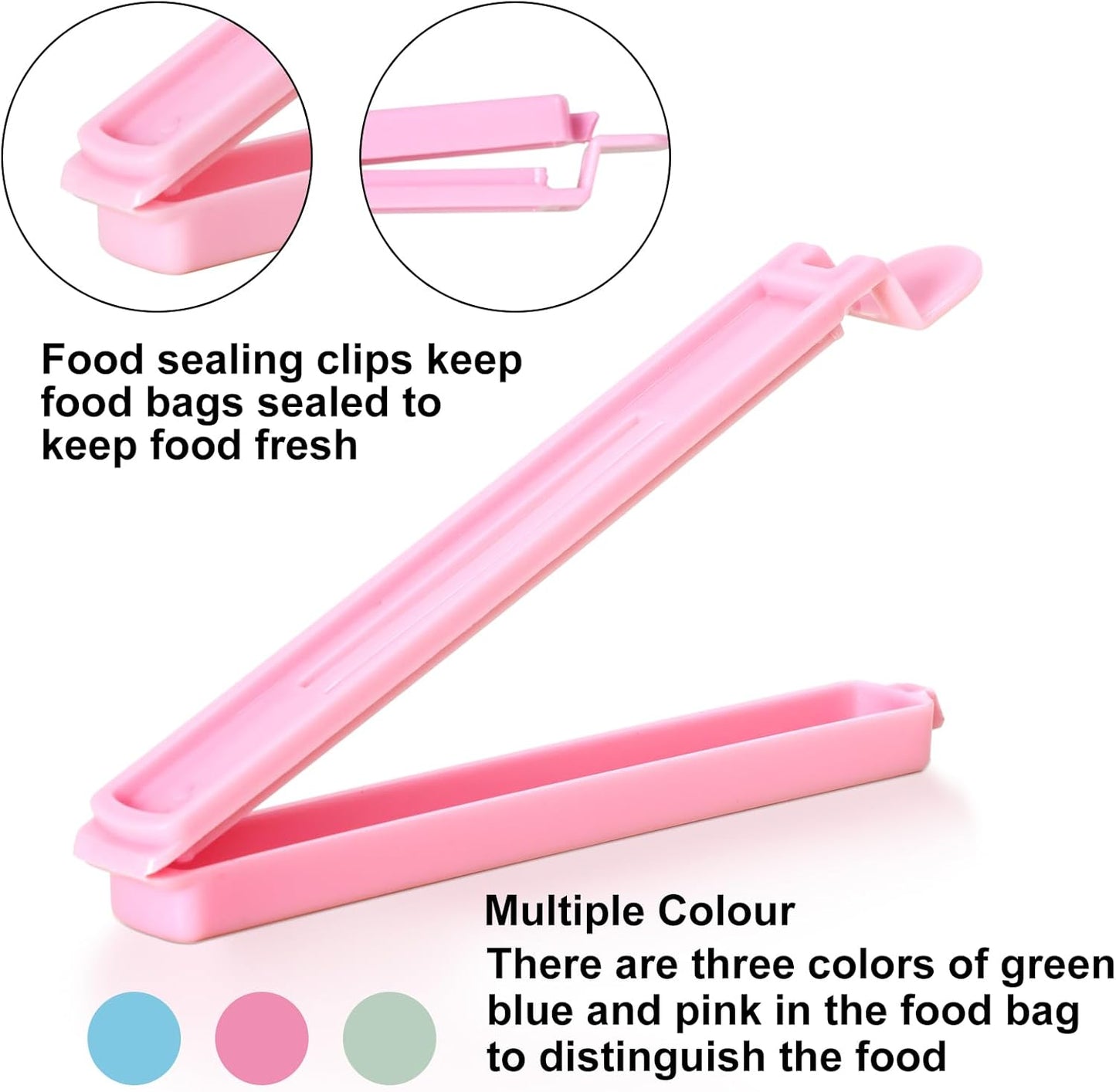 40 PCS Sealing Clip Bag Plastic Bag Chip Clips Large Size Food Bag Clips for Food Storage Kitchen and Home (5.9in x20, 4.72in x20)