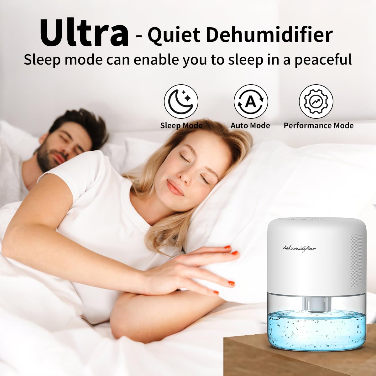 NeedDuck Dehumidifier for Home Small Quiet Dehumidifiers for 44OZ Water Tank Auto Defrost and