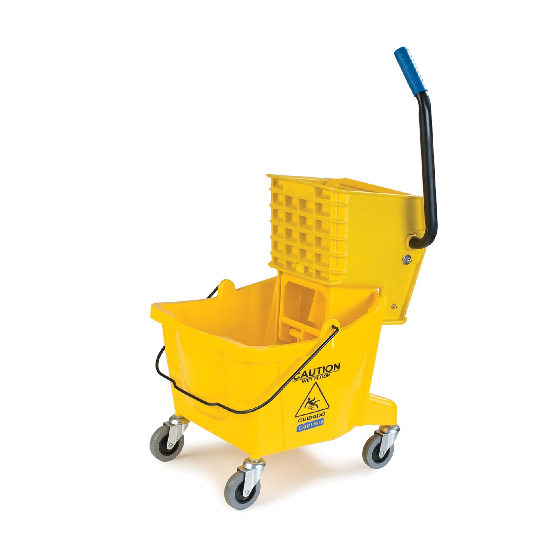 Carlisle FoodService Products 26 Qt Mop Bucket with Side Wringer, Yellow