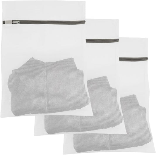 3Pcs Mesh Laundry Bags with Sturdy Zipper, Durable Laundry Room Essentials, Travel Storage Organize Bag, Clothing Laundry Delicates Washing Bags for laundry, Blouse(3 Small), XYD-CA