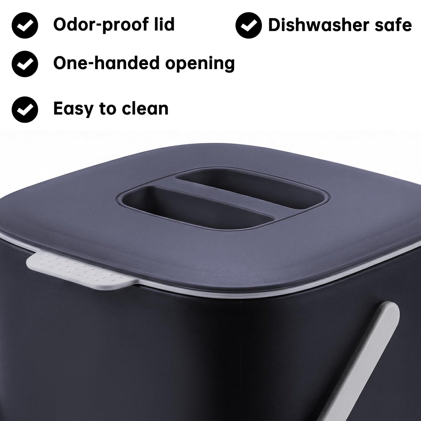 Compost Bin Kitchen, Sealed Countertop Compost Bin，No Filter Required, 0.7Gal Indoor Compost Bin