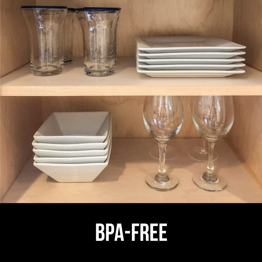 GORILLA GRIP DuraGuard Shelf Liner, 20x20 Non-Adhesive Cabinet Liners for Kitchen Drawers, Shelves, Refrigerator, Pantry Storage, Bathroom Closet, Durable Waterproof BPA Free Ribbed Plastic, Clear