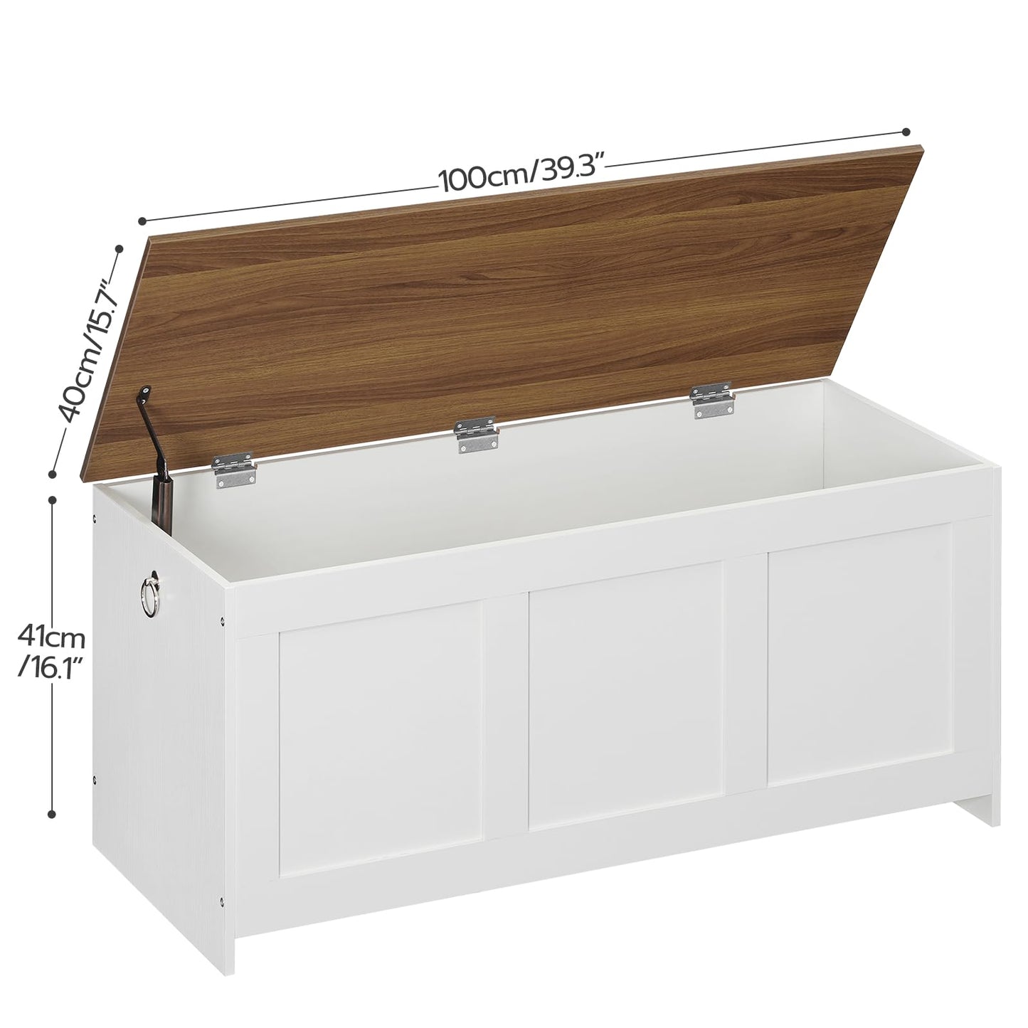 HOOBRO Storage Bench, 39.3" Retro Wooden Storage Chest, Wooden Storage Trunk, Toy Chest with Lift