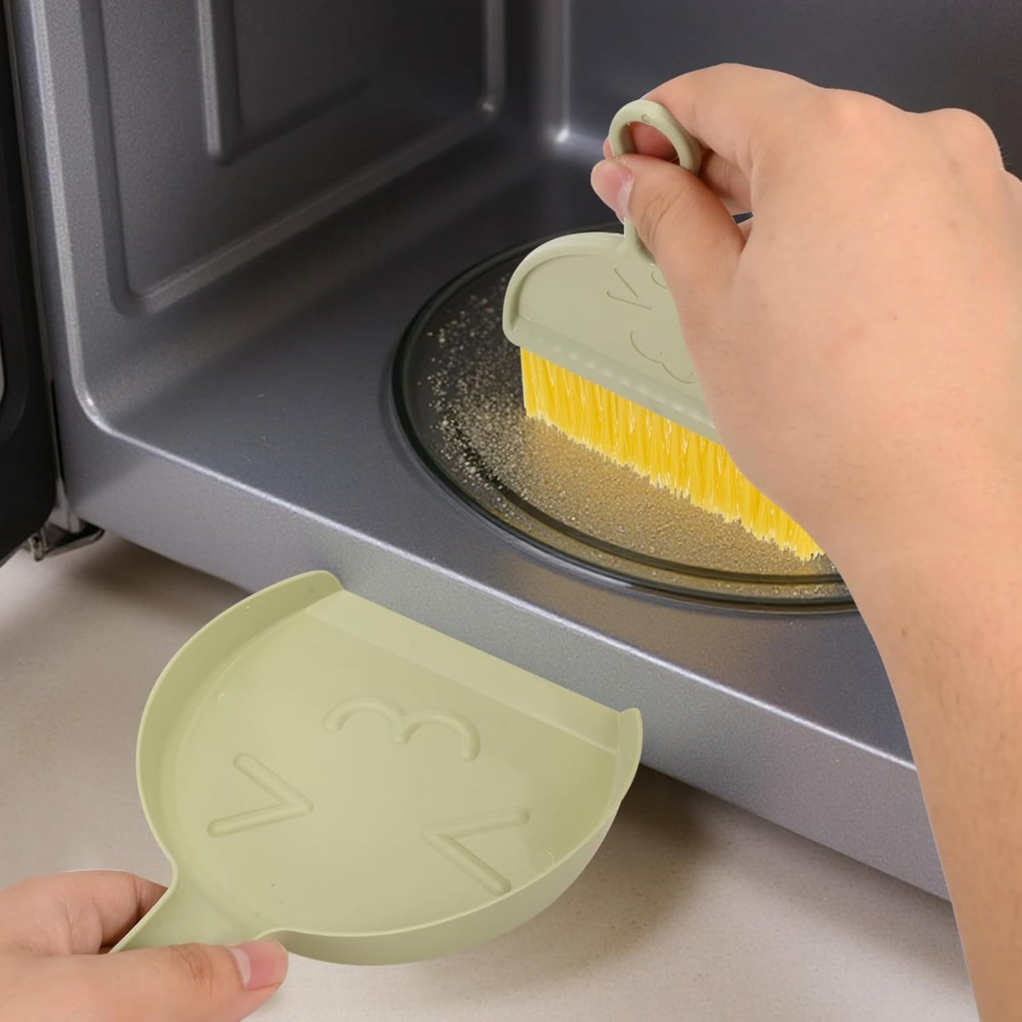 Small Broom and Dustpan Set,mini Compact Portable, for Home, Sofas, Kitchen countertops, Storage Shelves, Office desks, bathrooms, and pet Areas (Colorful)