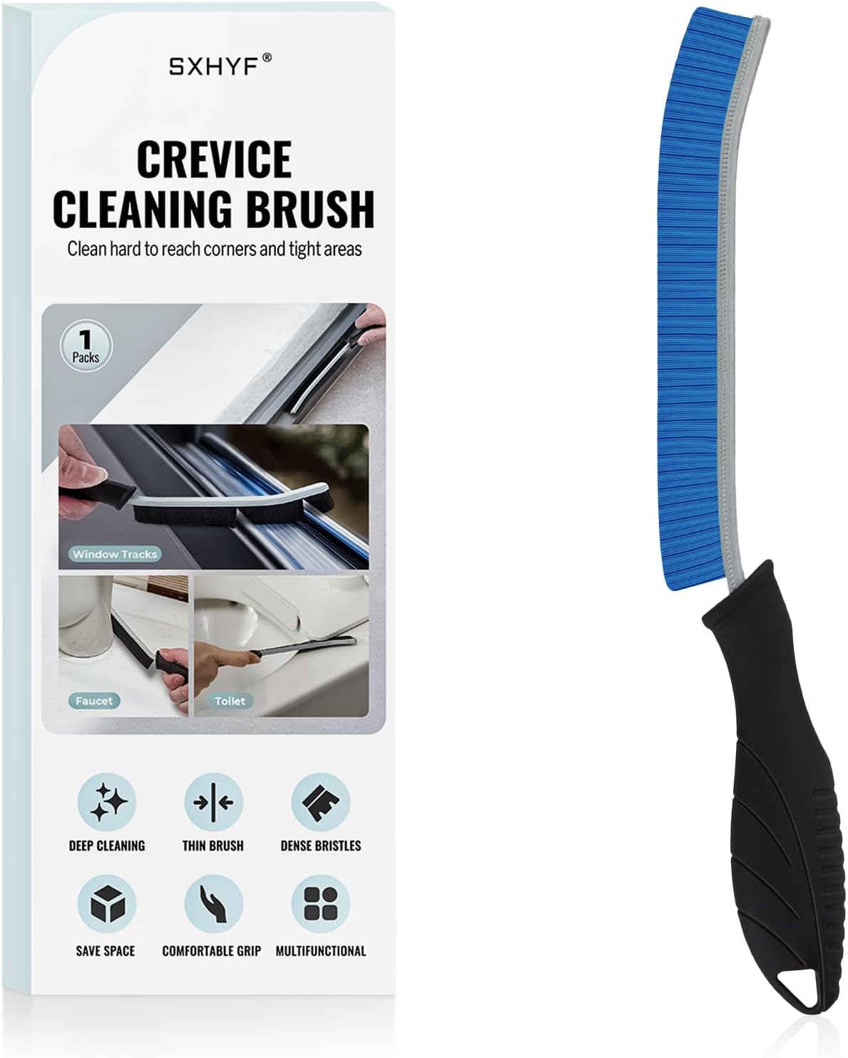 SXhyf Cleaning Brush - Hard Bristle Crevice Cleaning Brush, Multifunctional Gap Scrub Brush, Kitchen Essentials, Bathroom Cleaner Tools for Household Use, Home, Window, Toilet, Stove