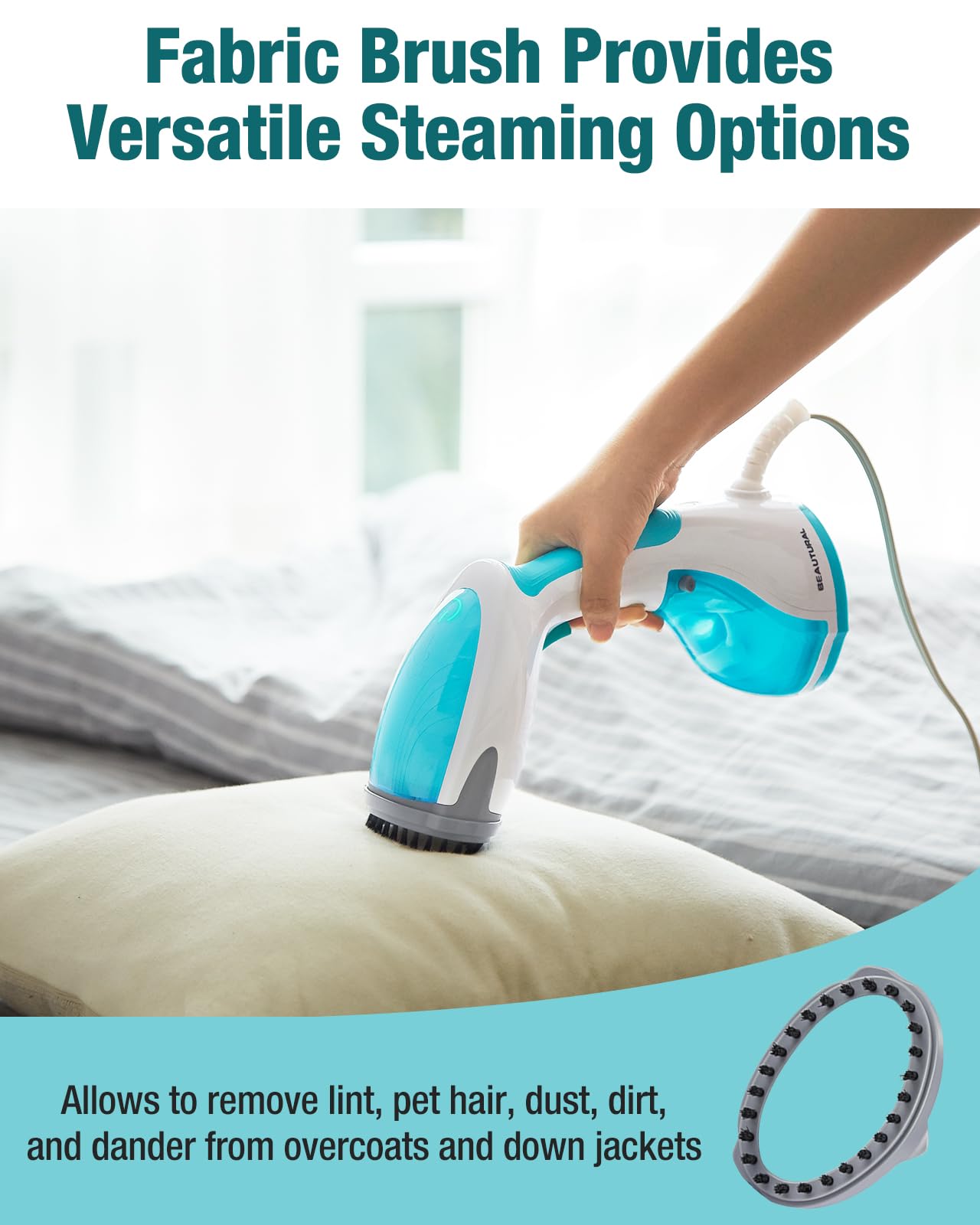 BEAUTURAL Steamer for Clothes, Handheld Garment Fabric Wrinkle Remover