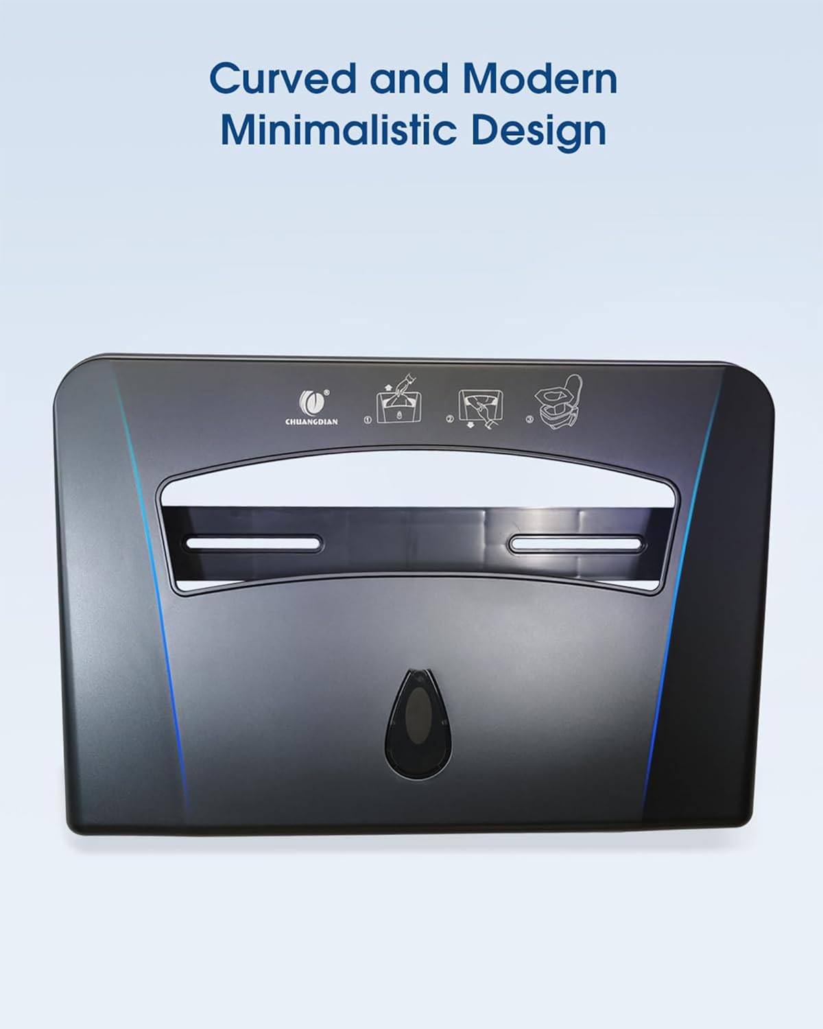 Toilet Seat Cover Dispenser (2-Pcs), Wall Mounted Compatible with Half-fold, CHUANGDIAN, Dark Grey x 2 Pcs