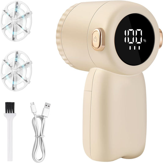 Rechargeable Fabric Shaver,Electric Lint Remover with Digital Display,3-Speeds Sweater Shaver for Clothes and Furniture (Beige)