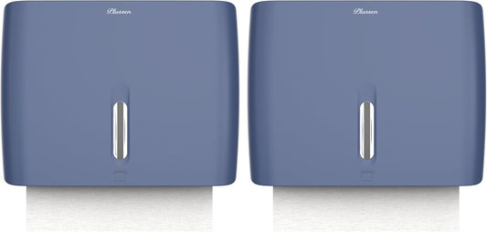 Commercial Paper Towel Dispenser Wall Mount Blue Pack of 2 Fits Multifold Paper Towels for Bathroom Kitchen Home Use