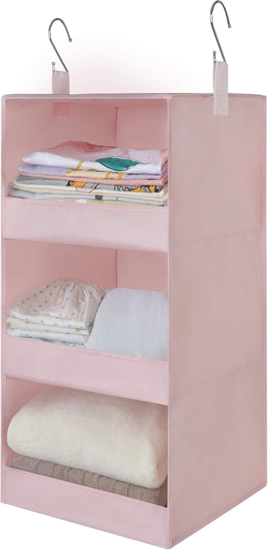 GRANNY SAYS 3-Shelf Hanging Closet Organizer, Collapsible Closet Hanging Shelves, Nursery Hanging