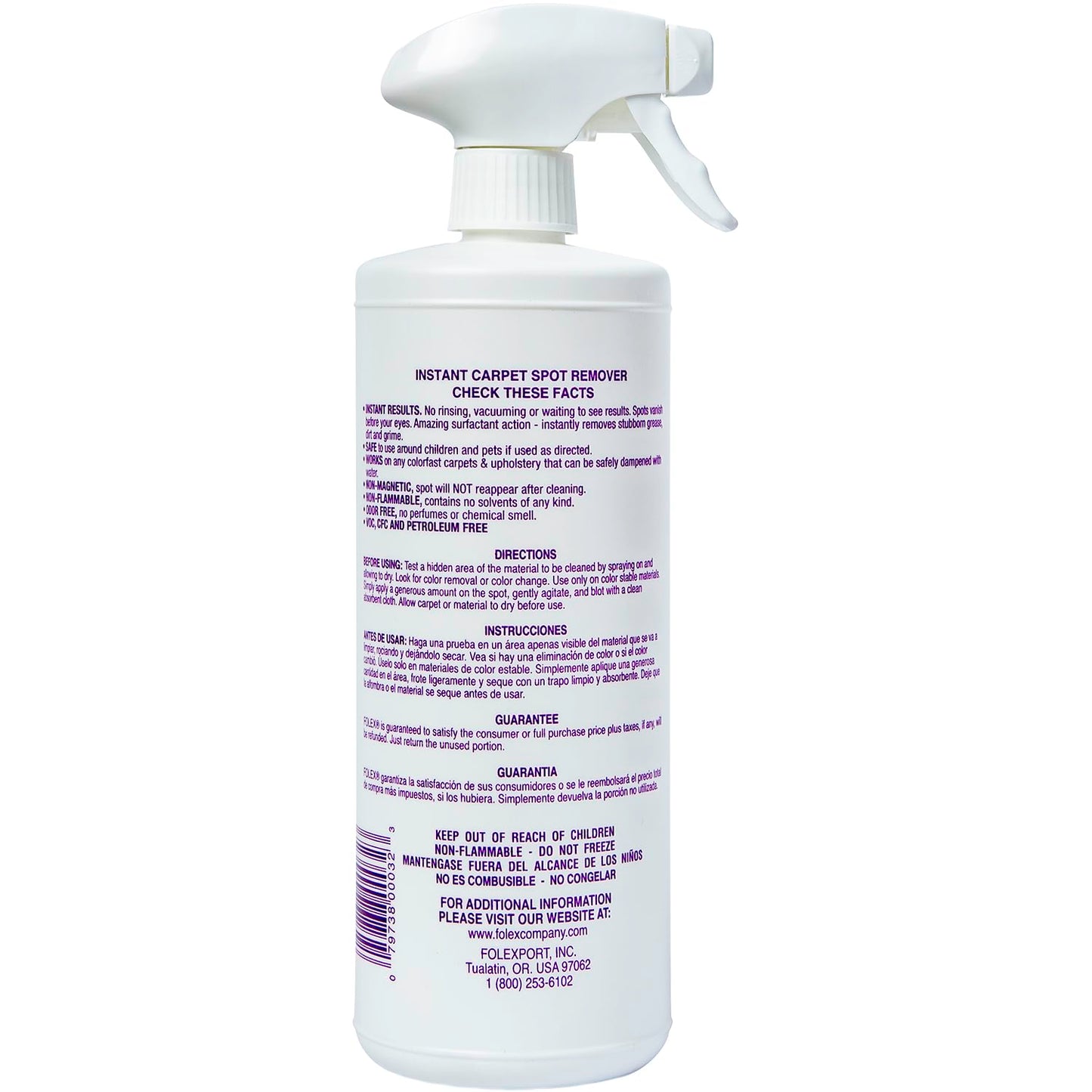 FOLEX Instant Carpet Spot Remover 32 oz – Powerful Stain Remover for Carpets, Upholstery & Rugs
