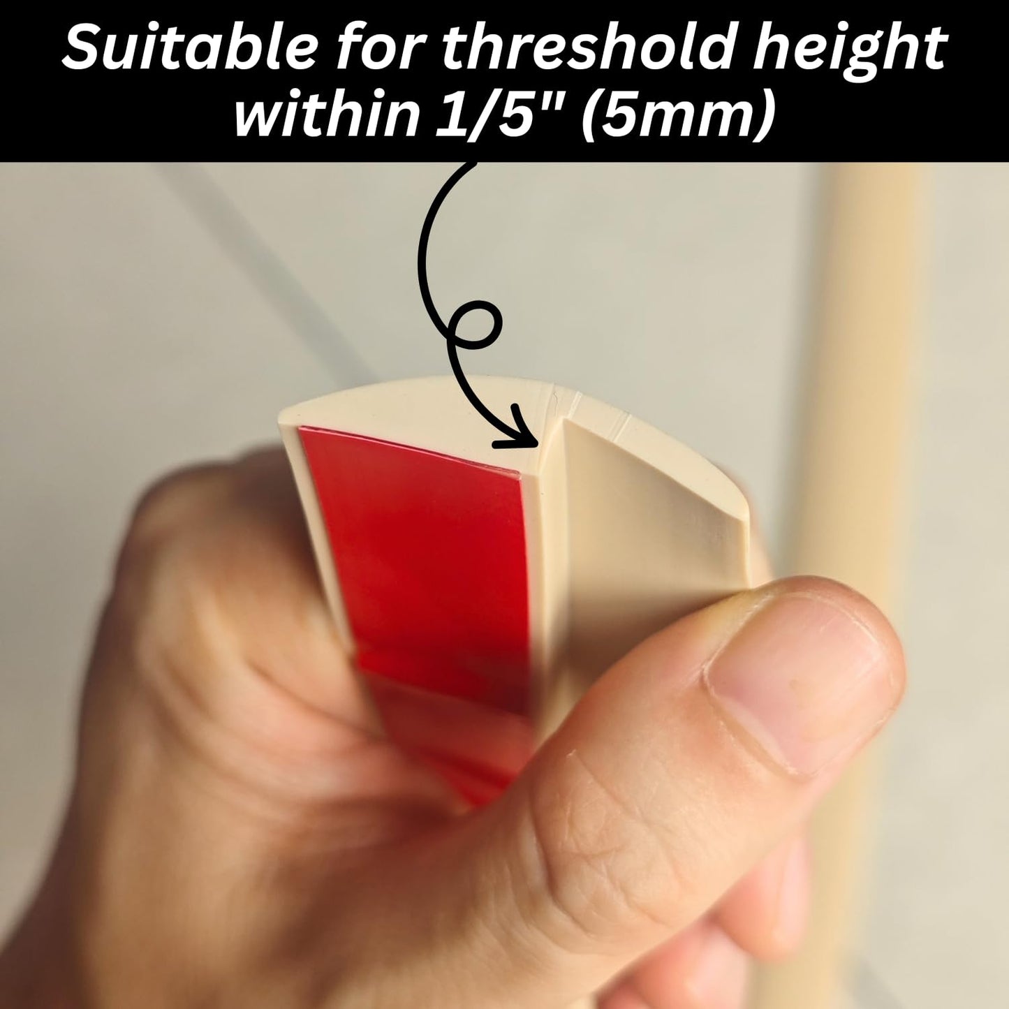 1/5 inch Height Floor Transition Strip, Self Adhesive Carpet Wood Tile Vinyl Flooring Laminate Transition Cover Edge Trim Gap Doorway Threshold for Uneven Floors (40 inches, Beige Cream)