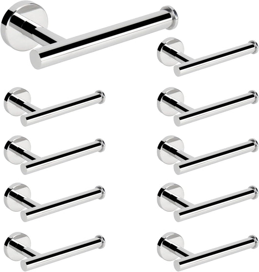 NearMoon Bathroom Toilet Paper Holder, Premium SUS304 Stainless Steel Rustproof Wall Mounted Toilet Roll Holder for Bathroom, Kitchen (10 Pack, Chrome Finish)