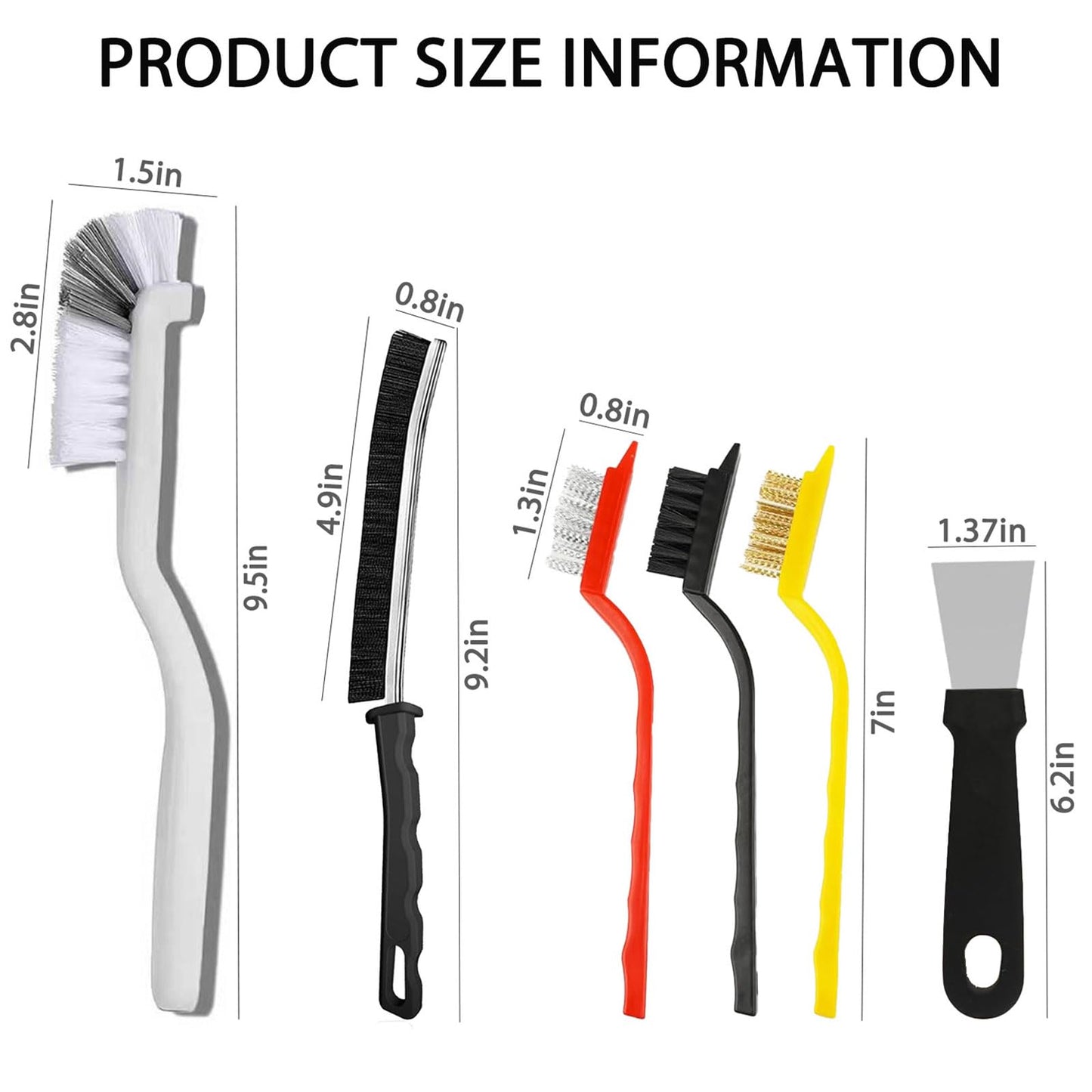 Crevice Cleaning Brush 12-Pack - Heavy Duty Hard Bristle Gap Brush for Deep Cleaning - Ultra-Thin