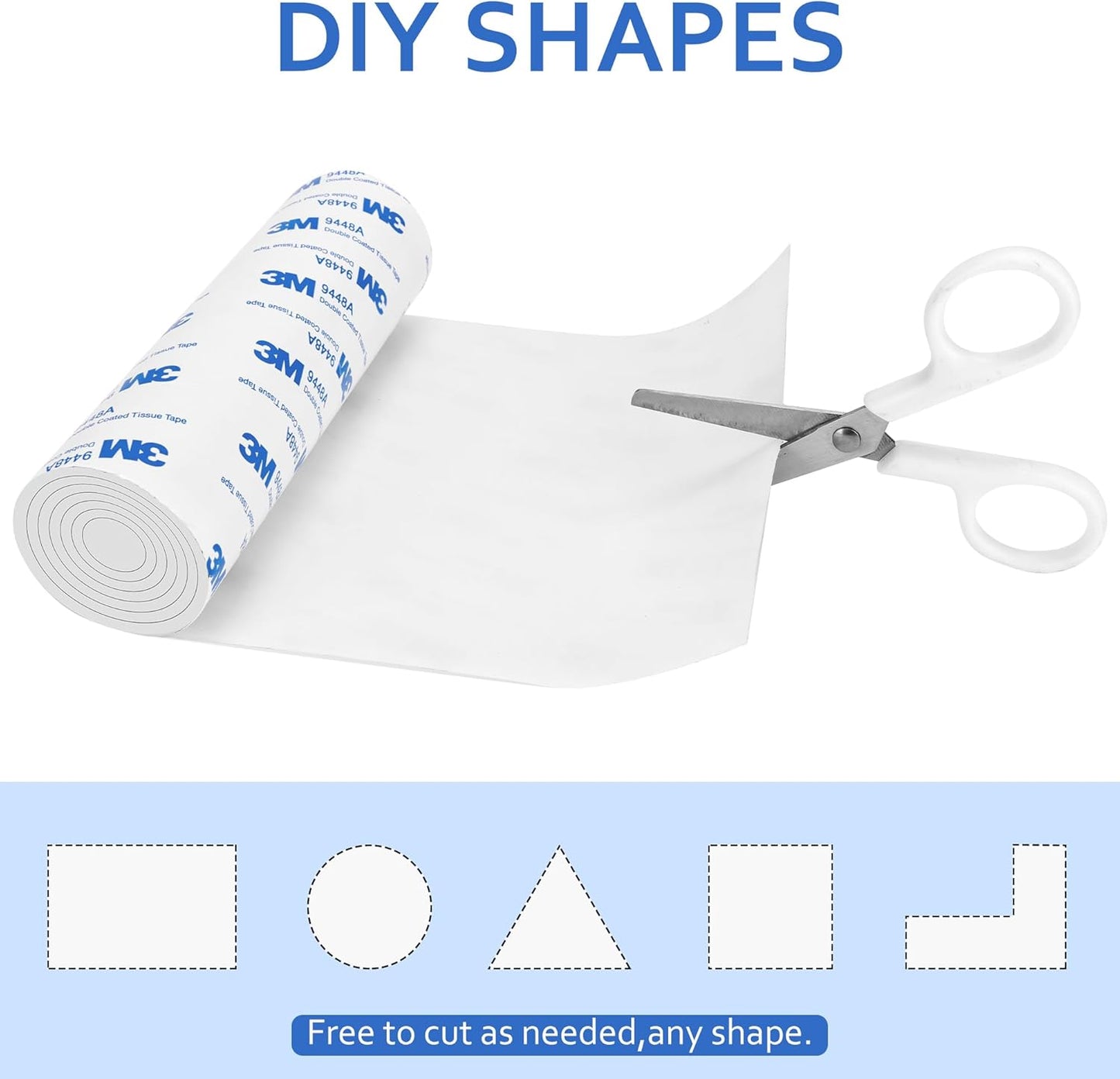 Silicone Furniture Pads, 5" x 120" Non Slip Furniture Pads Anti Skid Pads Non Slip Self Adhesive Cuttable Silicone Tape Strip Roll for Protecting Hardwood Floors Chair Wall Protector - White