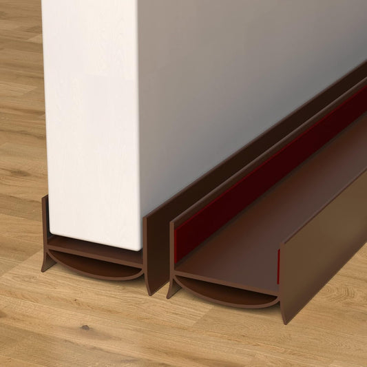 2 Pack Door Draft Stopper, 39” Length Cuttable Under Door Seal, Strong Adhesive Door Sweep for