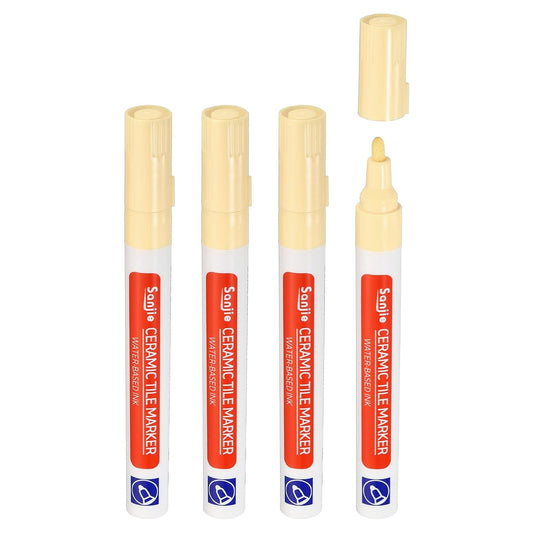 PATIKIL Grout Pen, 4 Pack Beige Tile Marker Waterproof Grout Sealer Pen Tile Repair Pens Paint Pens for Wall Floor Bathroom Kitchen Refresh