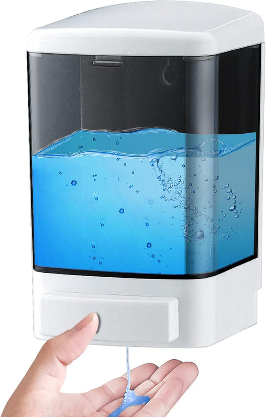 Manual Soap Dispenser 33.8oz / 1000ml Kitchen Bathroom Wall Mounted Commercial Soap Dispenser for Liquid Containers Shampoo Gel Chamber Hotel Restaurant