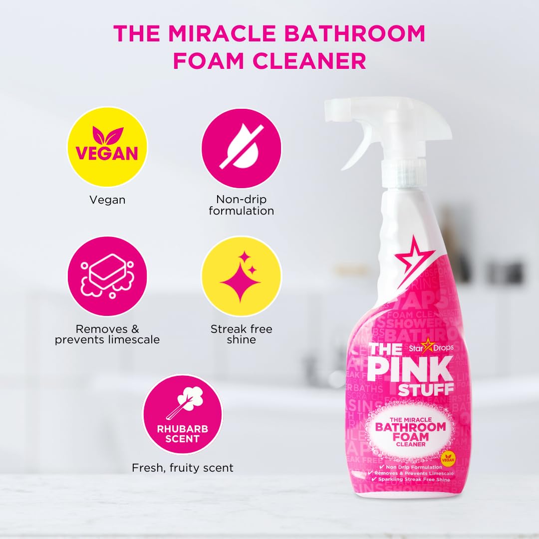 Stardrops - The Pink Stuff - Miracle Bathroom Foam Cleaner 750ml - Baths, Tiles, Soap Scum