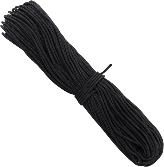 500 Feet 1/4 Inch Black Polyester Rope, 6 mm Polypropylene Utility Rope for Kayaking, Camping, Home